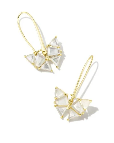 Blair Gold Butterfly Drop Earrings Ivory Mother-of-Pearl
