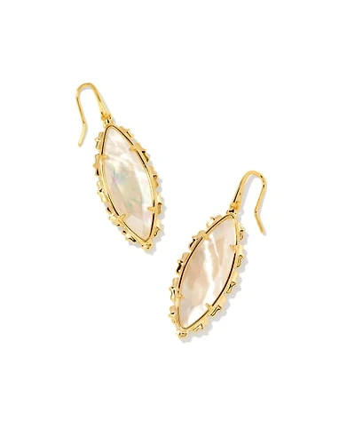 Genevieve Gold Drop Earrings Ivory Mother-of-Pearl
