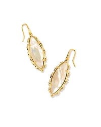 Genevieve Gold Drop Earrings Ivory Mother-of-Pearl