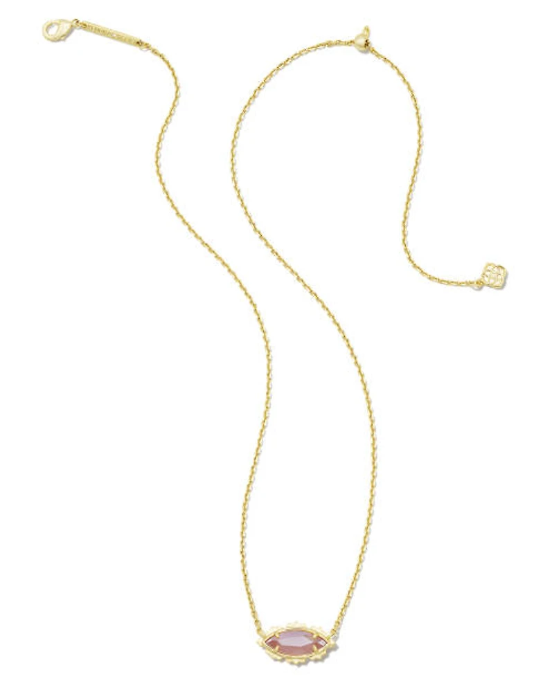 Genevieve Gold Short Pendant Necklace Ivory Mother-of-Pearl