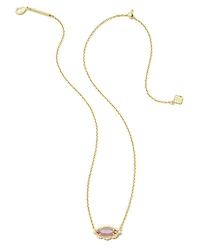 Genevieve Gold Short Pendant Necklace Ivory Mother-of-Pearl
