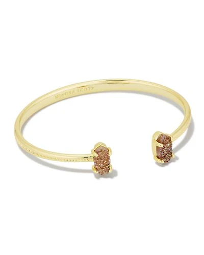Grayson Gold Stone Cuff Bracelet in Spice Drusy
