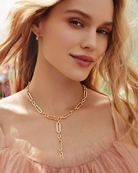 Heather Link and Chain Necklace Silver