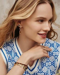 Monica Gold Cuff Bracelet in Teal Mix