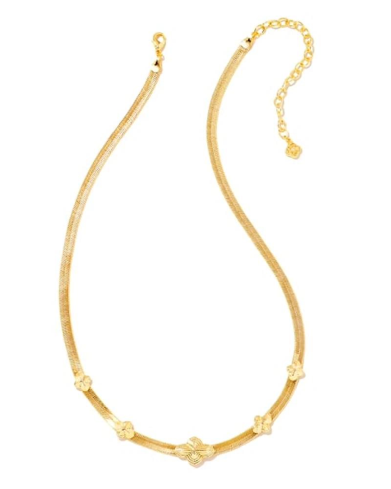 Abbie Herringbone Necklace Gold
