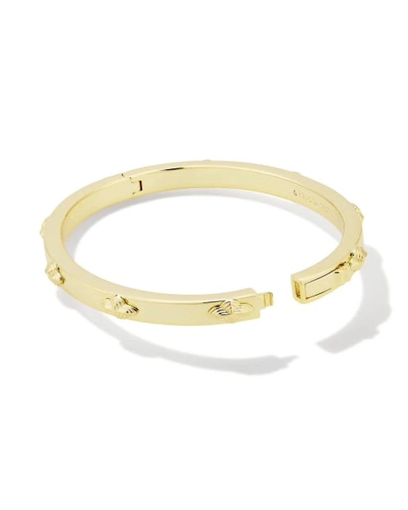 Abbie Metal Bangle Bracelet in Gold