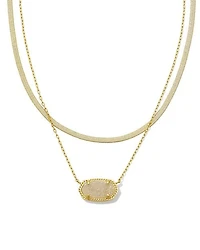 Elisa Herringbone Multi Strand Necklace
