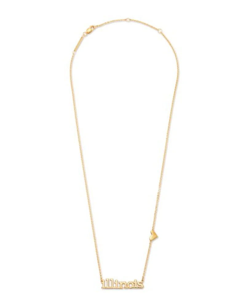 Illinois Pendant Necklace 18k Yellow Gold Vermeil