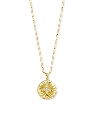 Bright Star 14k Yellow Gold Necklace in White Sapphire