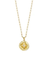 Bright Star 14k Yellow Gold Necklace in White Sapphire