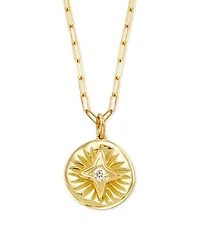 Bright Star 14k Yellow Gold Necklace in White Sapphire