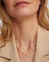 Virginia Sterling Silver Paperclip Necklace White Topaz