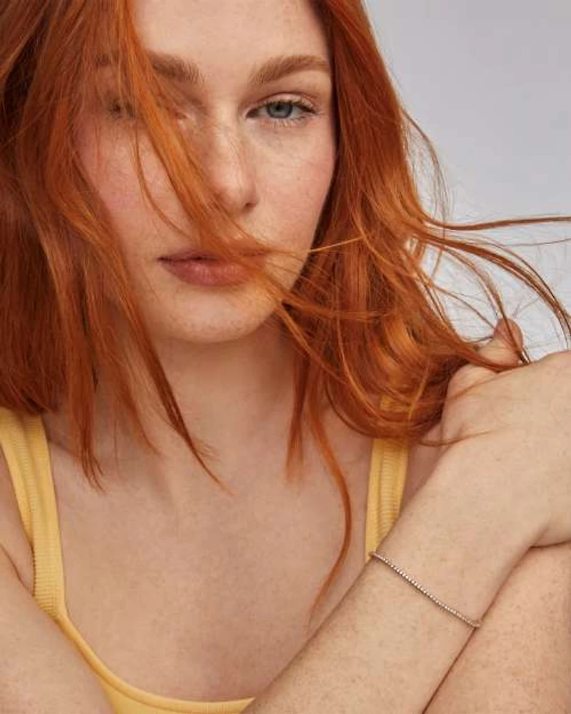 14k Yellow Gold Tennis Bracelet White Diamond