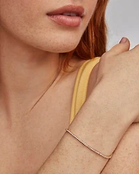 14k Yellow Gold Tennis Bracelet White Diamond