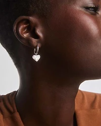 Ari Heart Huggie Earrings Silver