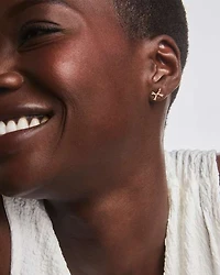 Tiny Bow Stud Earrings in 14k Yellow Gold