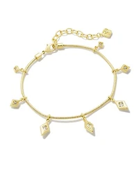 Kinsley Gold Delicate Chain Bracelet White CZ