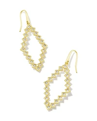 Kinsley Gold Open Frame Earrings in White CZ
