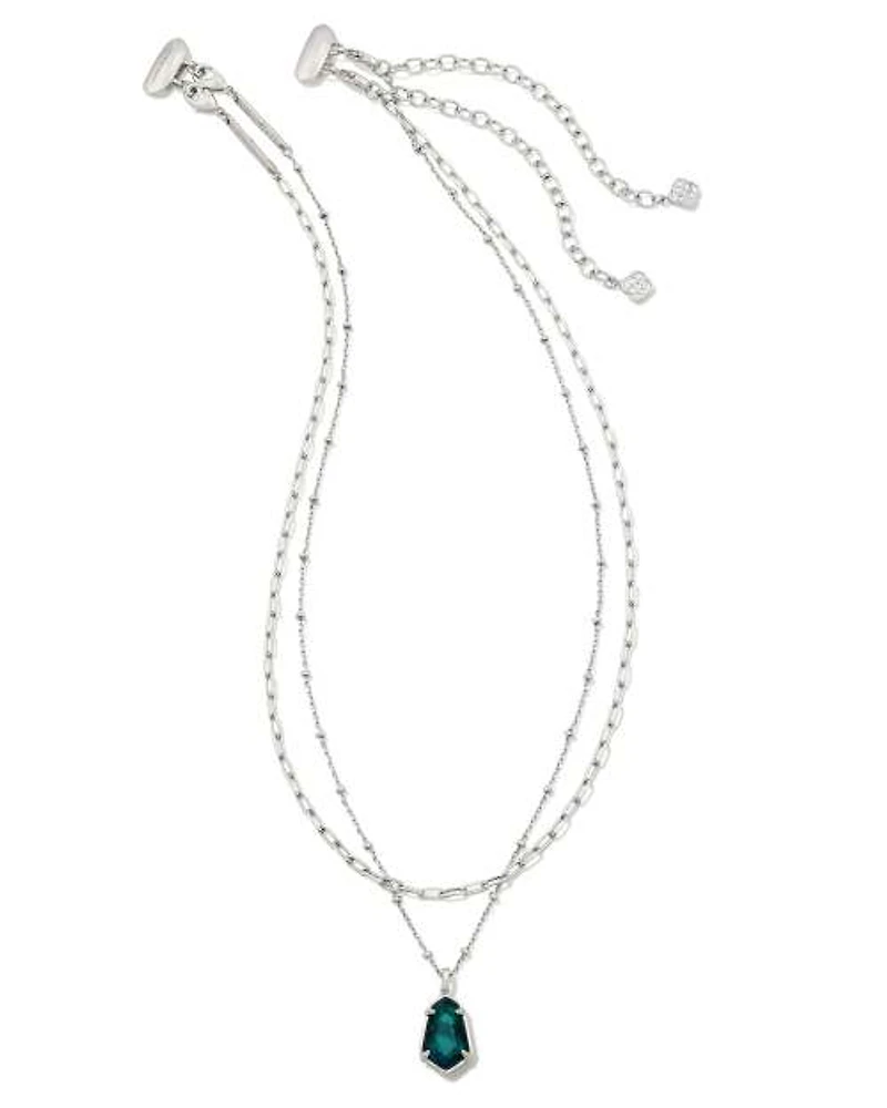Alexandria Silver Multi Strand Necklace Platinum Drusy