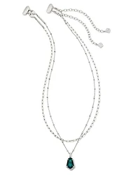 Alexandria Silver Multi Strand Necklace Platinum Drusy