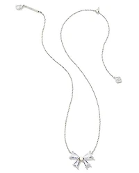 Blair Silver Bow Short Pendant Necklace in White CZ