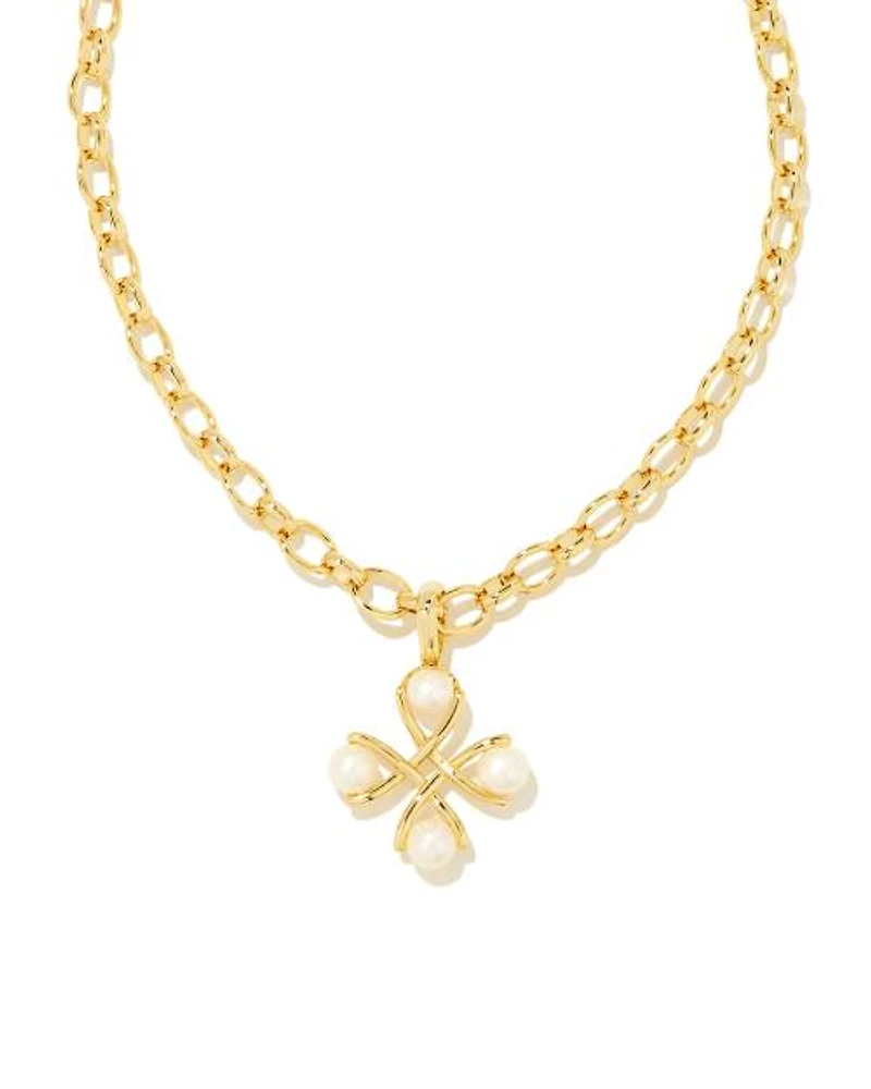 Everleigh Gold Pearl Pendant Necklace Freshwater Cultured