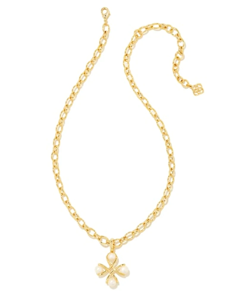 Everleigh Gold Pearl Pendant Necklace Freshwater Cultured