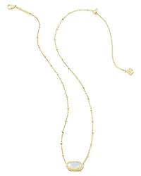 Faceted Gold Elisa Short Pendant Necklace Dark Teal Mica