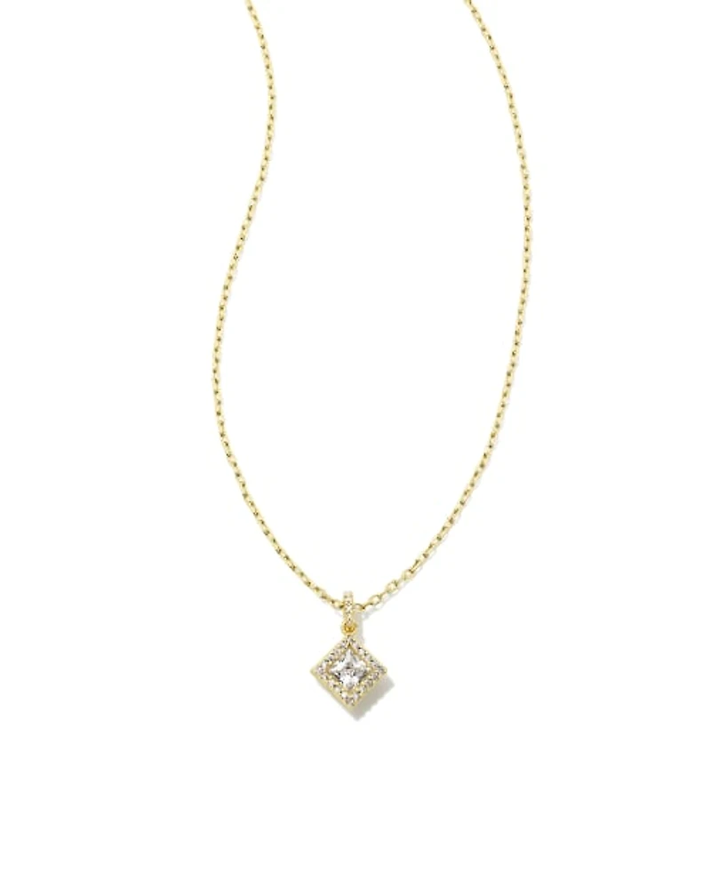 Gracie Gold Short Pendant Necklace White CZ