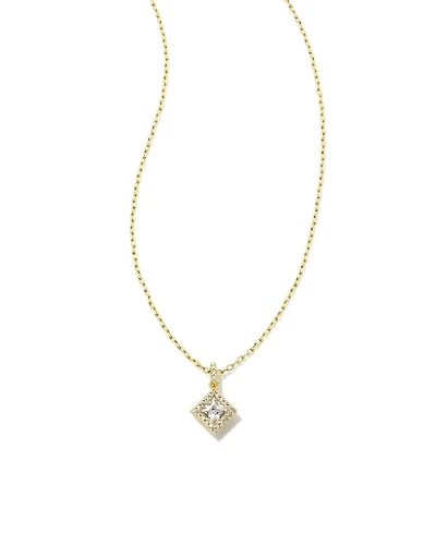 Gracie Gold Short Pendant Necklace White CZ