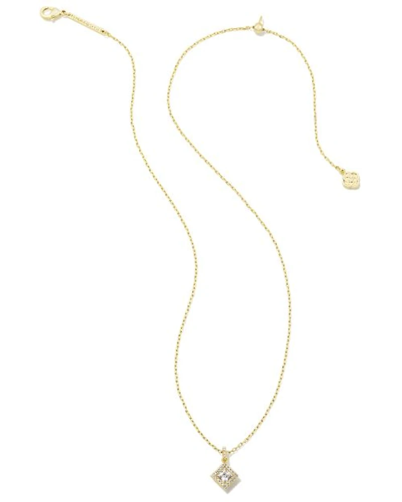 Gracie Gold Short Pendant Necklace White CZ