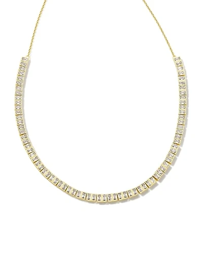 Gracie Gold Tennis Necklace in White CZ