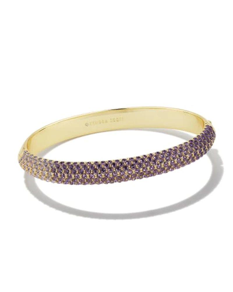 Mikki Gold Pave Bangle Bracelet Green Blue Ombre Mix