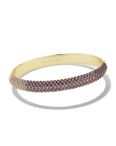 Mikki Gold Pave Bangle Bracelet Green Blue Ombre Mix