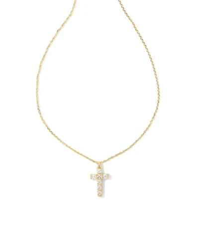 Gracie Silver Cross Short Pendant Necklace White CZ