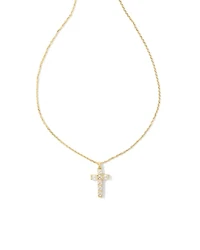 Gracie Silver Cross Short Pendant Necklace White CZ