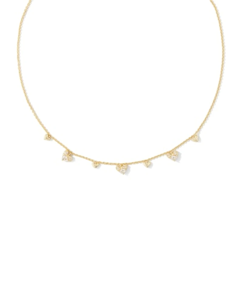 Haven Silver Heart Crystal Choker Necklace White CZ