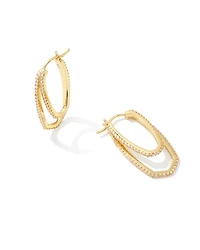 Murphy Silver Hoop Earrings in White CZ