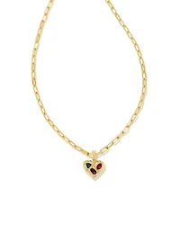 Penny Gold Heart Short Pendant Necklace Multi Mix