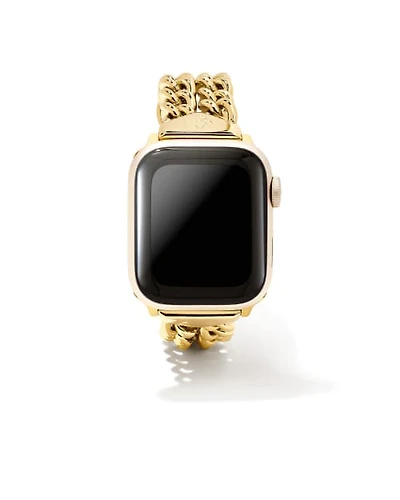 Whitley Double Chain Watch Band Gold Tone Stainless Steel