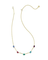 Cailin Gold Crystal Strand Necklace in Multi Mix
