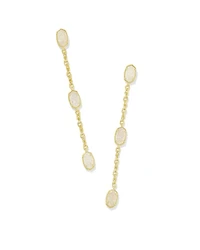 Emilie Silver Linear Earrings in Platinum Drusy