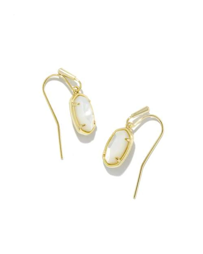 Grayson Gold Drop Earrings Iridescent Drusy