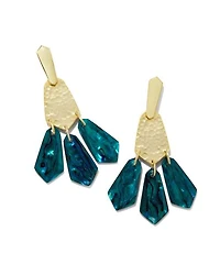 Loris Gold Statement Earrings in Iridescent Clear Rock Crystal