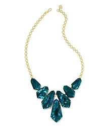 Loris Gold Statement Necklace in Iridescent Clear Rock Crystal