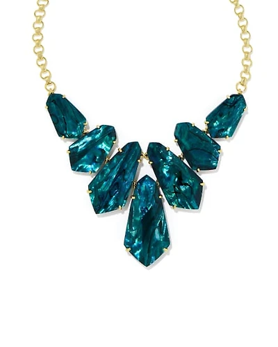 Loris Gold Statement Necklace in Iridescent Clear Rock Crystal