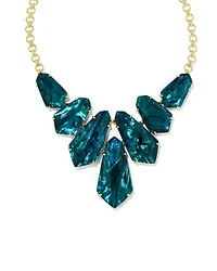 Loris Gold Statement Necklace in Iridescent Clear Rock Crystal