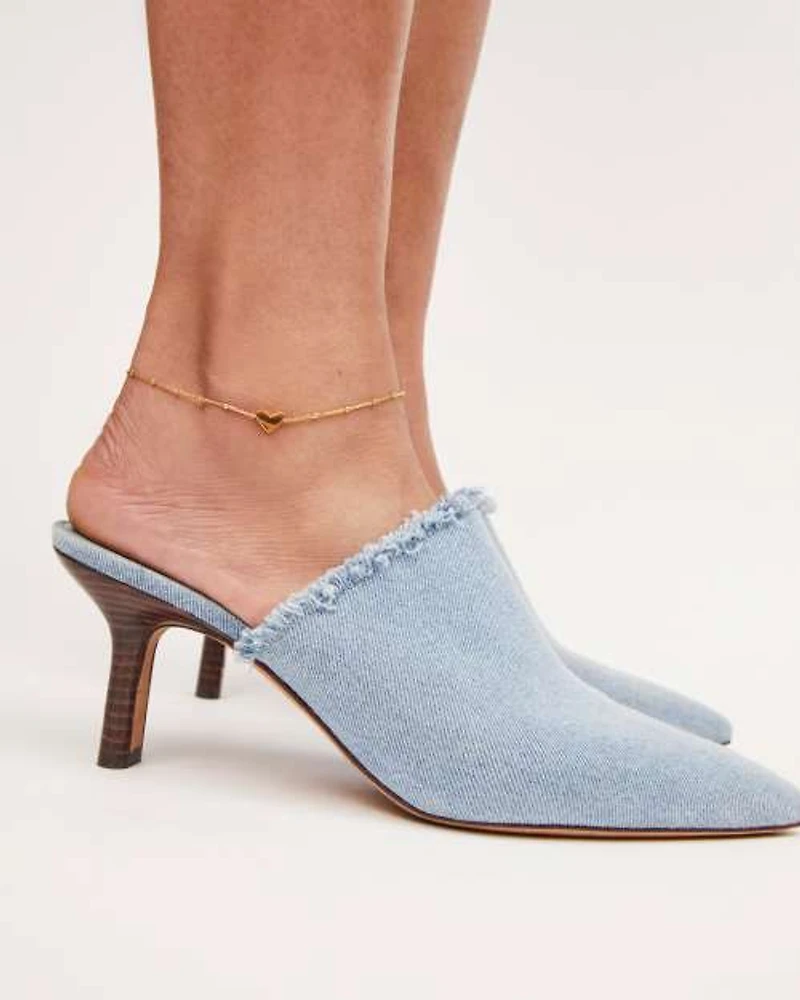 Ari Heart Chain Anklet in Gold Vermeil