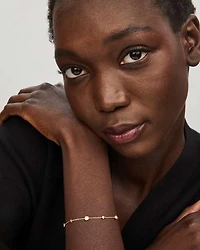 Davie 18k Gold Vermeil Trio Delicate Bracelet White Sapphire