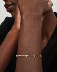 Davie 18k Gold Vermeil Trio Delicate Bracelet White Sapphire